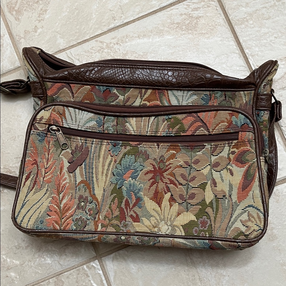 Floral Tapestry Shoulder Bag